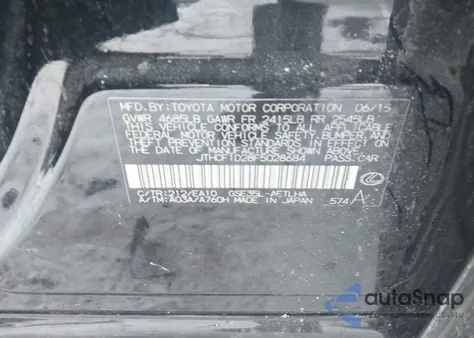 2015 Lexus Is 250 из США, поврежденный, VIN JTHCF1D28F5028684